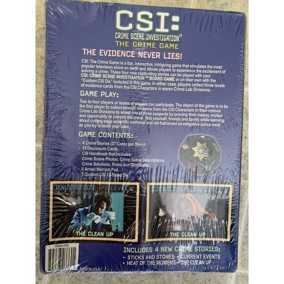 CSI
Crime Scene Investigation The Board Game-8 Crime Stories-2004 New Sealed - Picture 5 of 6